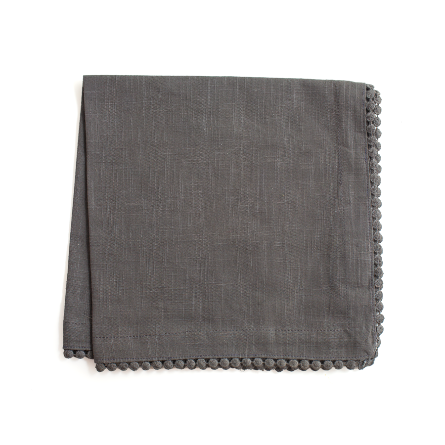 napkin | grey lace trimmed | set of 4