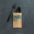 hand-tied ribbon | green & cream | set of 8