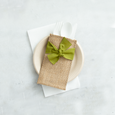 hand-tied ribbon | moss green | set of 8