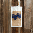 hand-tied ribbon | navy  | set of 8