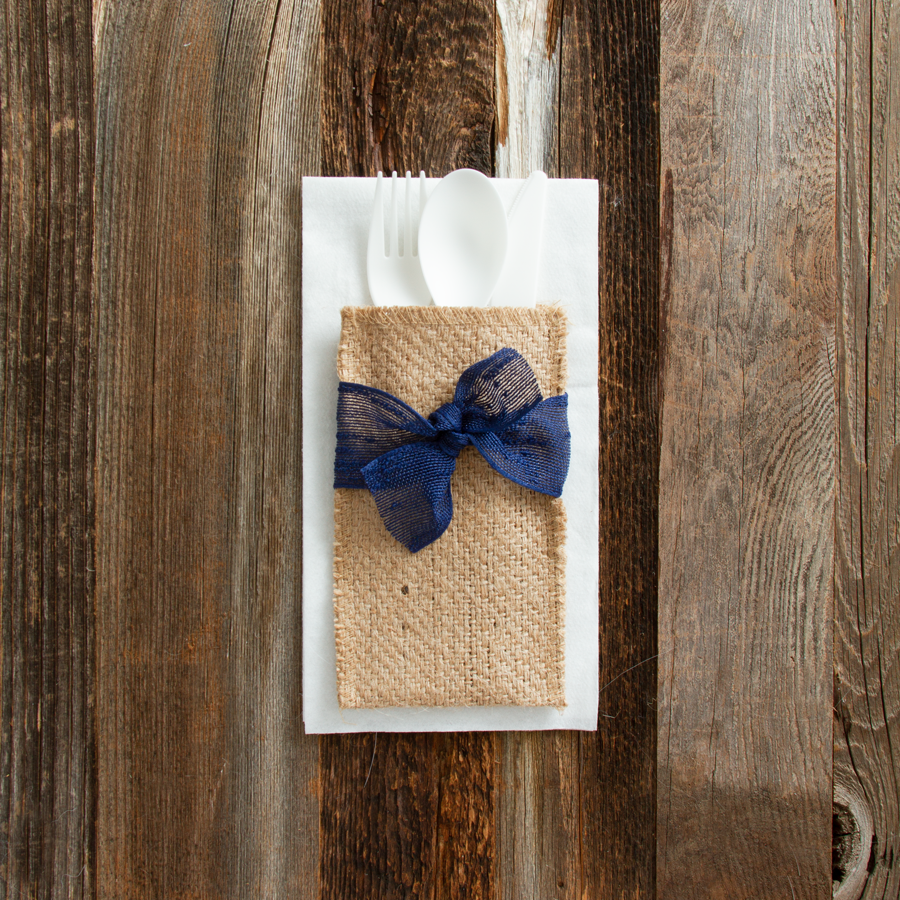 hand-tied ribbon | navy | set of 8