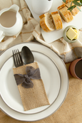 hand-tied ribbon | slate | set of 8