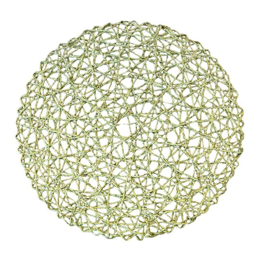green woven vine plate charger