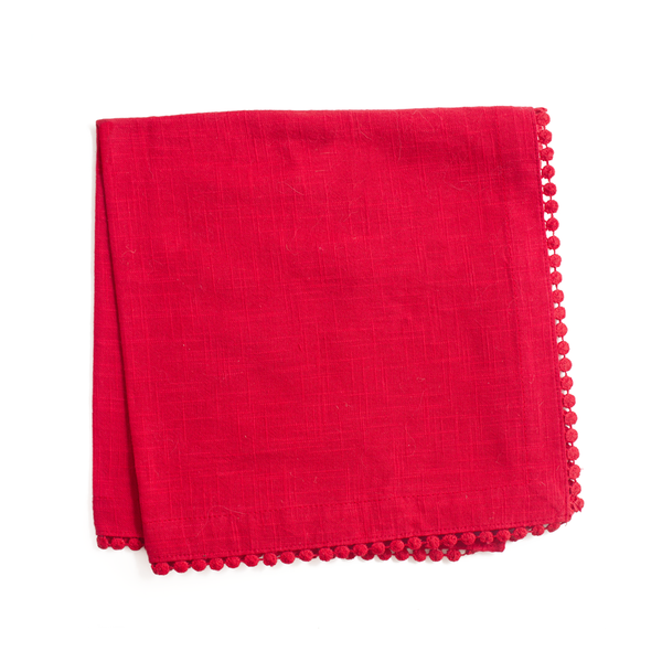 napkin | red lace trimmed | set of 4