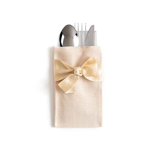 Cutlery Couture Silverware Pouch, Brown Ribbon - Set of 8 – The Mercantile  by Miller