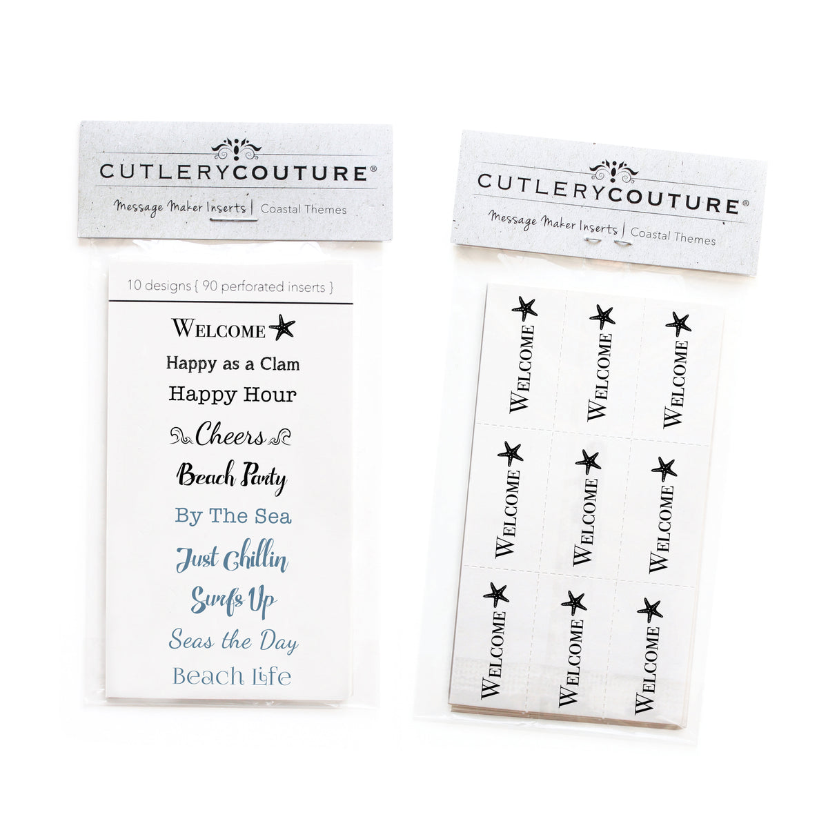 Message Inserts Design message maker | paper inserts | coastal – Cutlery Couture